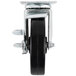 A 4" swivel plate caster with a black rubber wheel.
