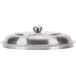 An American Metalcraft stainless steel lid with a round handle.