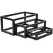 A set of American Metalcraft black wood open frame risers.