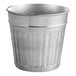 An American Metalcraft mini stainless steel trash can with a lid.