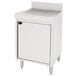 A white Advance Tabco stainless steel drainboard storage cabinet with a door.