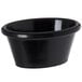 A Carlisle black melamine ramekin with a white background.