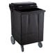 A black plastic Carlisle Cateraide ice bin with wheels.