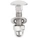 A close-up of a nut and bolt with a white background.