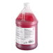 A one-gallon container of concentrated liquid dish washing machine detergent with a red color and a labeled white cap.