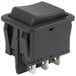 A Galaxy replacement power switch for meat grinders with a black rocker switch and two black wires.