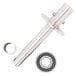 The AvaMix disc stem assembly, a metal cylinder with a round metal object with a rubber ring inside.