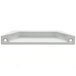 A white rectangular plastic door handle with holes.