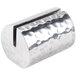 An American Metalcraft silver hammered aluminum cylinder table card holder.