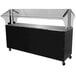 An Advance Tabco black and clear buffet table with an enclosed base and clear top.