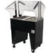 An Advance Tabco black and clear buffet table with ice-cooled open wells on an open base.