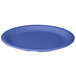 A blue Carlisle Sierrus melamine plate with a narrow rim.