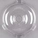A clear plastic lid for a Robot Coupe bowl with a circular handle.