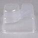 A clear Fabri-Kal deli container with two compartments.