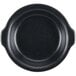 A black round Hall China au gratin dish with handles.