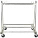 A silver metal Cactus Mat floor mat washing and transport cart.