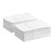 A stack of white pocket fold dinner napkins.