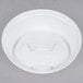 A white plastic Dart Optima lid with a reclosable tab on a white background.