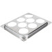 A stainless steel Vollrath egg poacher plate with 8 holes.