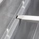 A metal Avantco refrigeration pan divider bar with metal handles.
