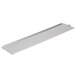 A long silver metal rectangular Avantco divider bar.