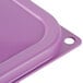 A purple polyethylene lid for a Cambro CamSquares food storage container.