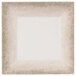 A white square plate with a brown crackle-finished border.