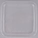 A square clear plastic container with a clear Fabri-Kal Greenware lid.
