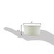 A hand holding a Tuxton Artisan Sagebrush white china ramekin.