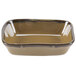A brown rectangular TuxTrendz side dish with a white line.