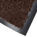 A brown olefin carpet mat with a black backing.
