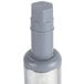A grey plastic cylinder with a metal nut on the end.