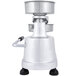 A Globe stainless steel hamburger patty press with a single-level press handle.