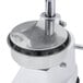 A white and silver Globe hamburger patty press with a single-level press handle.