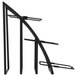 A black metal Cal-Mil square bowl display stand with two metal legs.