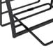A black metal Cal-Mil display stand with two shelves.