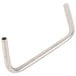 A silver metal bent pipe with a handle on it.