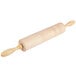 An Ateco maple wood rolling pin with wooden handles.