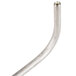 A silver metal curved pipe with a hole at one end.