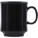 A black GET Tritan mug with a handle.