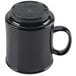 A black GET Tritan mug with a handle.