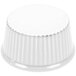 A white Super White China fluted ramekin on a white surface.