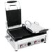 Eurodib SFE02365 Double Panini Grill with Grooved Plates - 18 inch x 11 inch Cooking Surface - 220V, 2900W