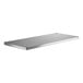 A silver rectangular stainless steel shelf for a Regency work table.