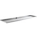 A silver rectangular stainless steel shelf.