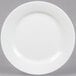 A Tuxton Pacifica bright white china plate with an embossed swirl design.