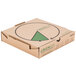 A GreenBox pizza box with a green lid.