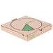 A GreenBox pizza box with a pie chart on it.