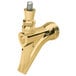 A gold colored stainless steel wine faucet with a stainless steel lever.