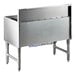 An Advance Tabco stainless steel underbar ice bin with a cold plate on a counter.